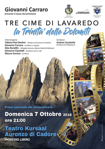 Giovanni Carraro presenta il nuovo documentario "TRE CIME DI LAVAREDO"